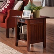 AFI Nantucket Solid Wood End Table with Built In Device Charger in Walnut