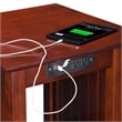 AFI Nantucket Solid Wood End Table with Built In Device Charger in Walnut