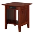 AFI Nantucket Solid Wood End Table with Built In Device Charger in Walnut