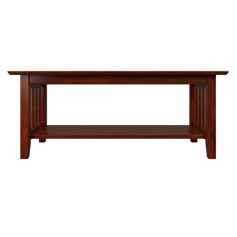 AFI Mission Solid Wood Transitional Coffee Table in Walnut Brown