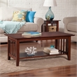 AFI Mission Solid Wood Transitional Coffee Table in Walnut Brown