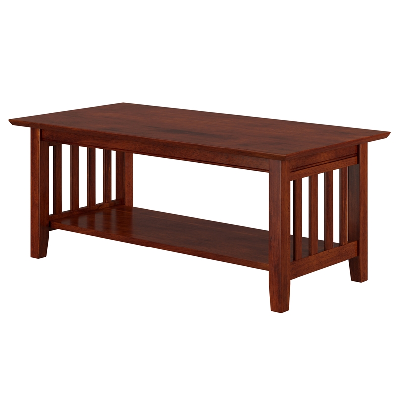 AFI Mission Solid Wood Transitional Coffee Table in Walnut Brown