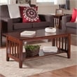 AFI Mission Solid Wood Transitional Coffee Table in Walnut Brown