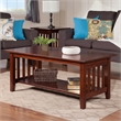 AFI Mission Solid Wood Transitional Coffee Table in Walnut Brown
