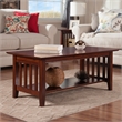 AFI Mission Solid Wood Transitional Coffee Table in Walnut Brown