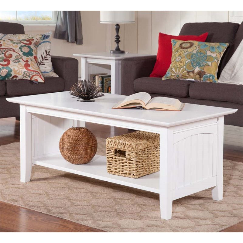 Atlantic Furniture Nantucket Coffee Table in White Cymax Business