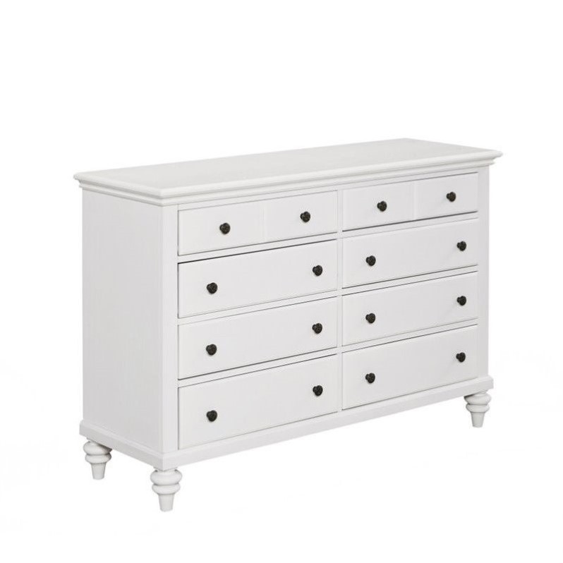 8 Drawer Double Dresser in Brushed White - 5543-43