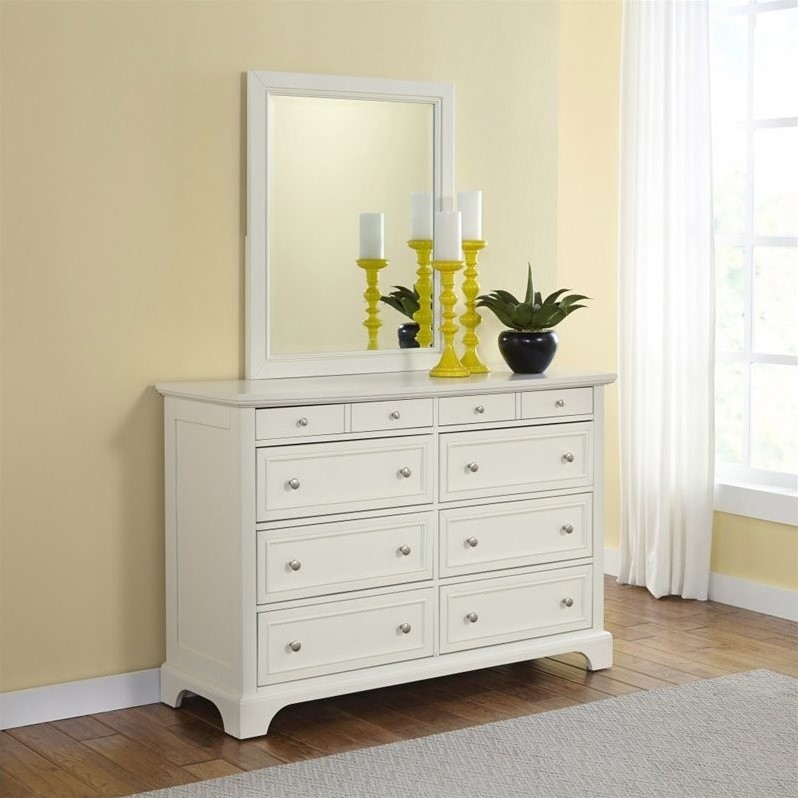 8 Drawer Double Dresser And Mirror In White