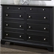 Homestyles Bedford Engineered Wood 8-Drawers Double Bedroom Dresser in Black