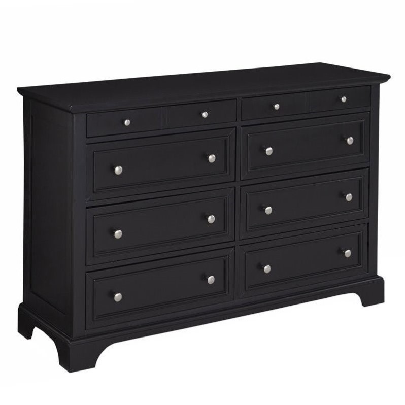 Homestyles Bedford Engineered Wood 8-Drawers Double Bedroom Dresser in Black