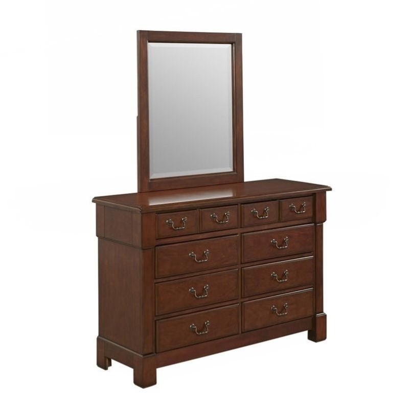 Home Styles Aspen 8 Drawer Double Dresser And Mirror In Rustic
