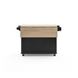 Homestyles Mobile Kitchen Island Cart with Wood Drop Leaf Breakfast Bar in Black