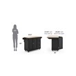 Homestyles Mobile Kitchen Island Cart with Wood Drop Leaf Breakfast Bar in Black