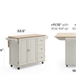 Homestyles Mobile Kitchen Island Cart with Wood Drop Leaf Breakfast Bar in White