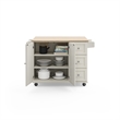 Homestyles Mobile Kitchen Island Cart with Wood Drop Leaf Breakfast Bar in White