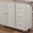 Homestyles Mobile Kitchen Island Cart with Wood Drop Leaf Breakfast Bar in White