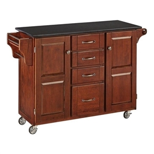 Homestyles Create-a-Cart Solid Wood Kitchen Cart with Locking Casters in Cherry
