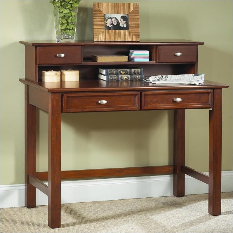 Furniture Wood Student Writing Desk with Hutch in Cherry 