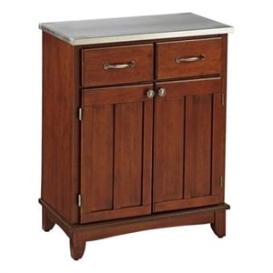 homestyles wood buffet with stainless steel top in cherry
