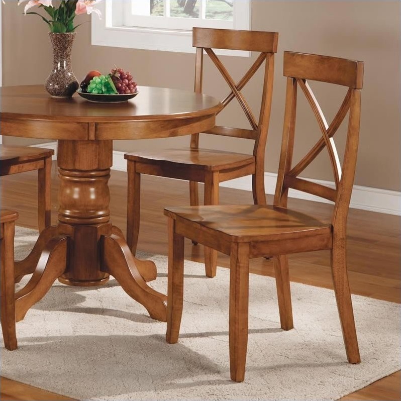 Home Styles Furniture Dining Chair in Oak Finish (Set of 2) - 5179-80