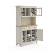 Homestyles Off White Dining Hutch with Natural Wood Top
