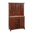 Homestyles Buffet of Buffets Wood Buffet with Hutch in Brown