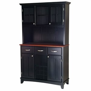 Cherry Buffet Tables Sideboards Cymax S Wood Buffet With Cherry Top And 2 Door Hutch In Black