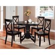 Homestyles 5 Piece Wood Dining Set with Pedestal Table in Black | Cymax ...