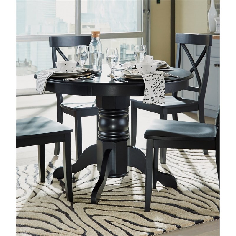 Homestyles Blair Wood Dining Table in Black