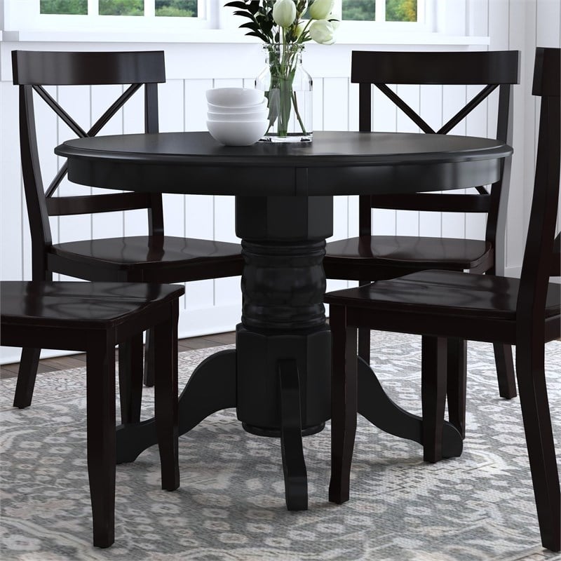 Homestyles Blair Wood Dining Table in Black