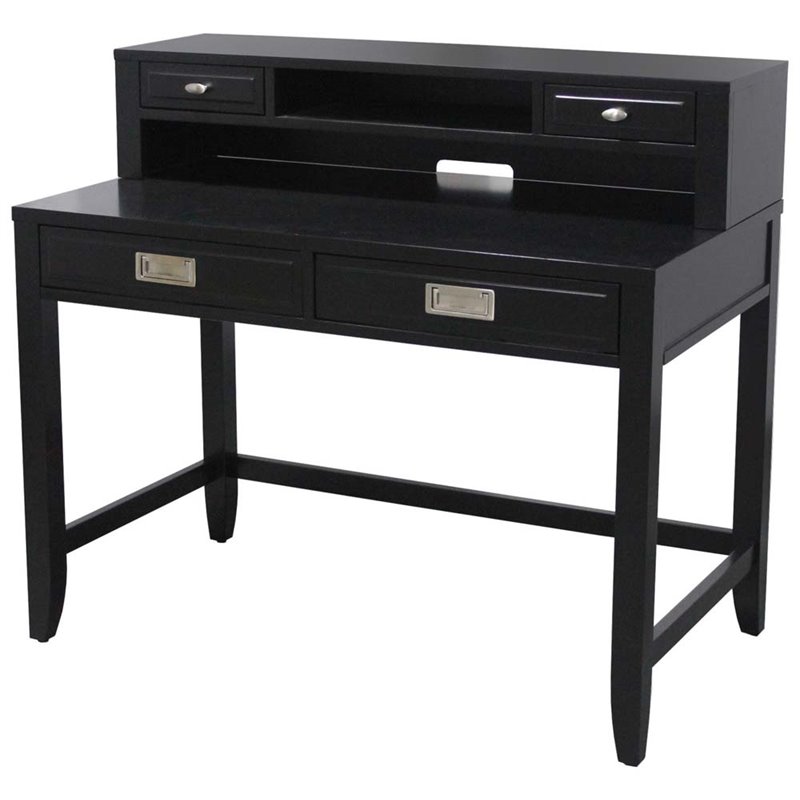 Writing Desk And Hutch In Satin Black 5514 162 Writing Desk And Hutch In Satin Black