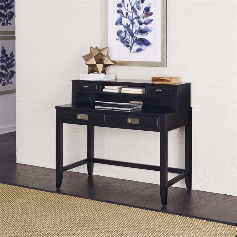 Writing Desk And Hutch In Satin Black 5514 162