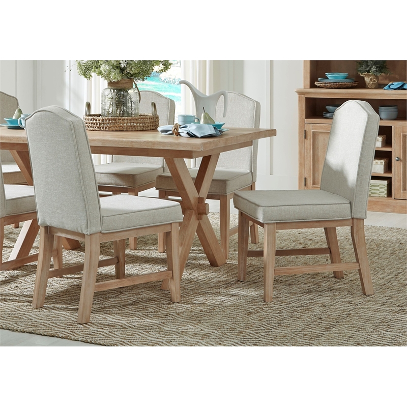 Homestyles Cambridge Wood Dining Chair Pair in Off White