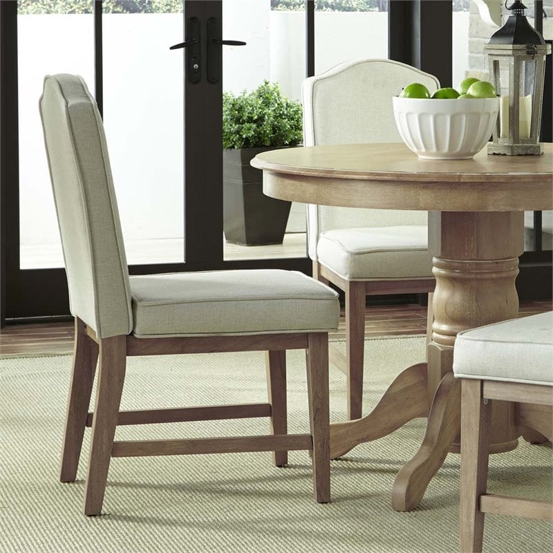 Homestyles Classic Upholstered Dining Side Chair In White Set Of 2 Cymax Business
