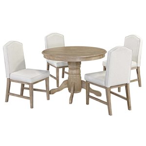 homestyles classic 5 piece round dining set in white wash