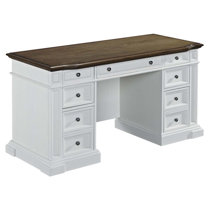 Home Styles Americana Pedestal Computer Desk In White 5002 18 Home Styles Americana Pedestal Computer Desk In White