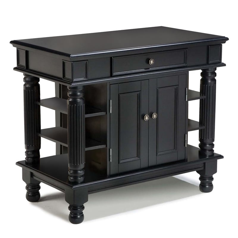 Homestyles Americana Wood Kitchen Island in Black