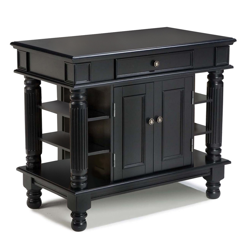 Homestyles Americana Wood Kitchen Island in Black