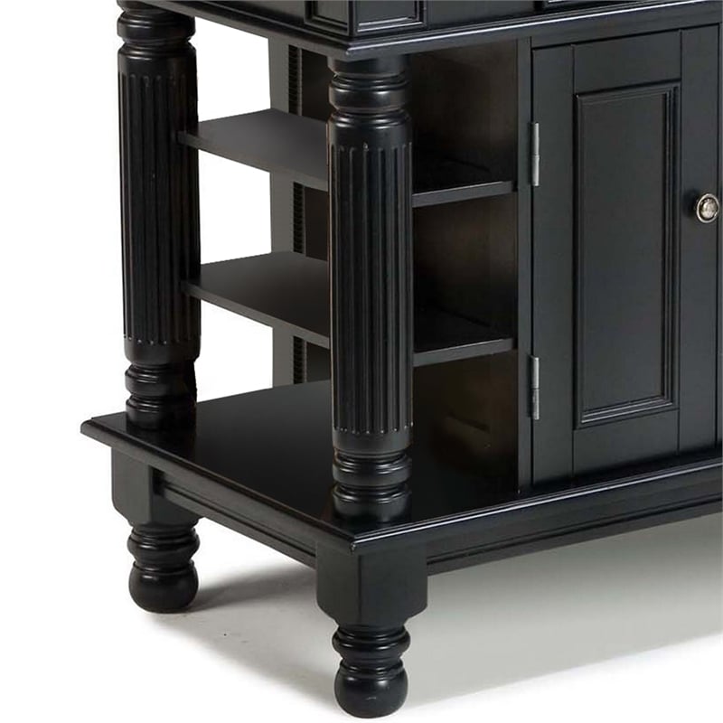 Homestyles Americana Wood Kitchen Island in Black