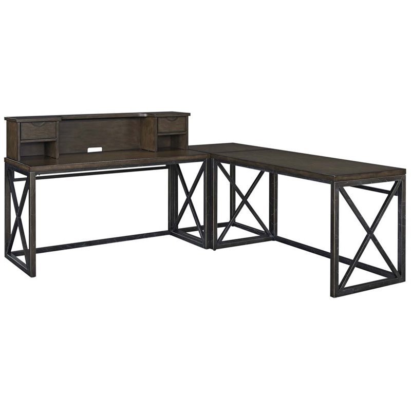Home Styles Xcel L Shaped Writing Desk In Copper
