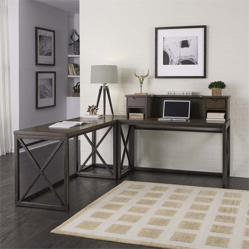 Home Styles Xcel L Shaped Writing Desk In Copper 5079 1527 Home Styles Xcel L Shaped Writing Desk In Copper