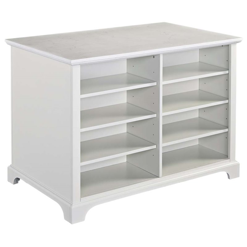 Home Styles Naples 10 Drawer 6 Shelf Closet Island in White 5530940