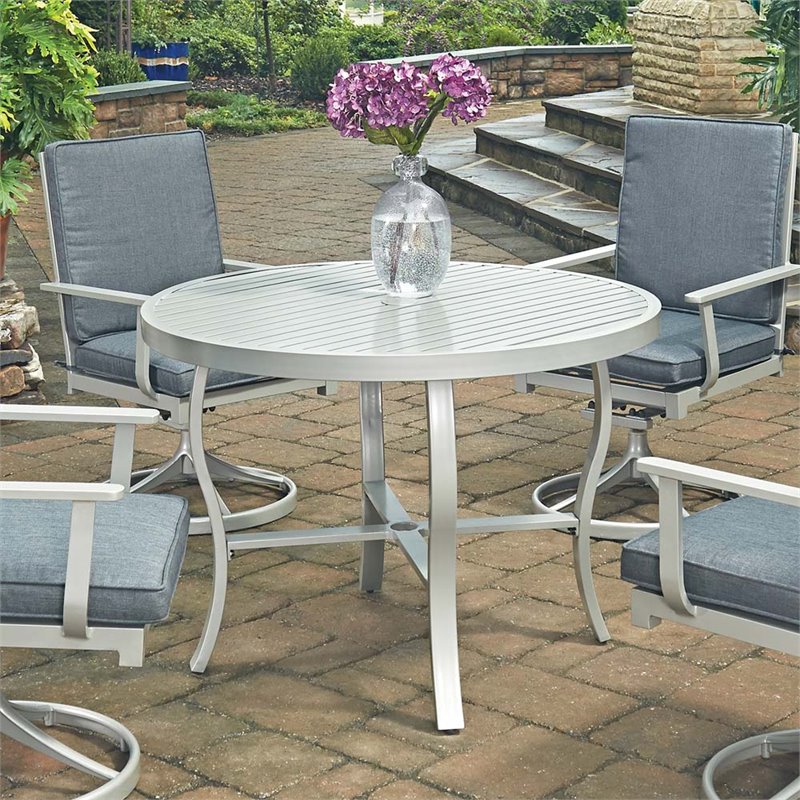 Home Styles South Beach 42 5 Round Patio Dining Table In Gray 5700 30 Home Styles South Beach 42 5
