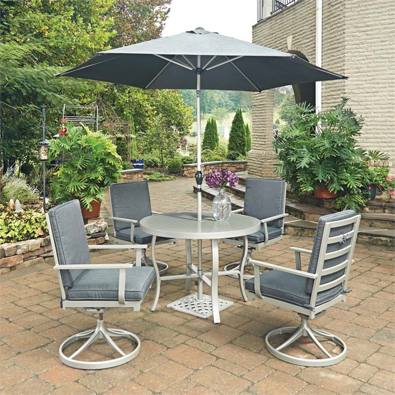 Home Styles South Beach 7 Piece 48 Round Patio Dining Set In Gray Home Styles South Beach 7 Piece 48