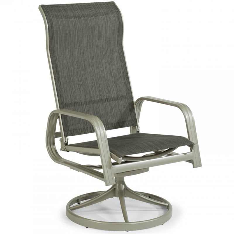 Home Styles South Beach Sling Swivel Patio Dining Arm Chair In Gray Home Styles South Beach Sling Swivel Patio Dining Arm Chair In Gray