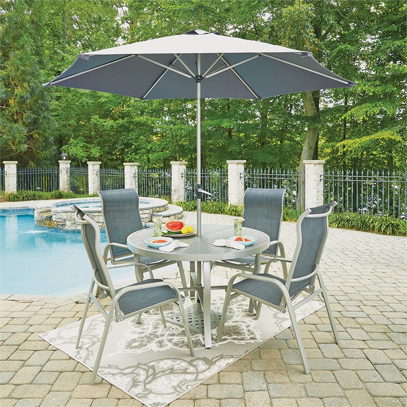 Home Styles South Beach 7 Piece 48 Round Patio Dining Set In Gray