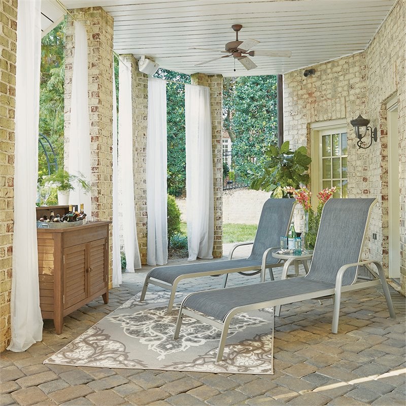 Home Styles South Beach 3 Piece Sling Patio Chaise Lounge Set In Home Styles South Beach 3 Piece Sling Patio Chaise Lounge Set In Gray 5700 8322
