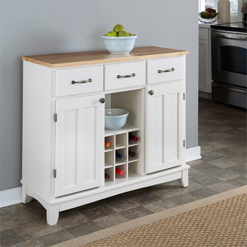 Homestyles Buffet of Buffets Wood Buffet in Off White