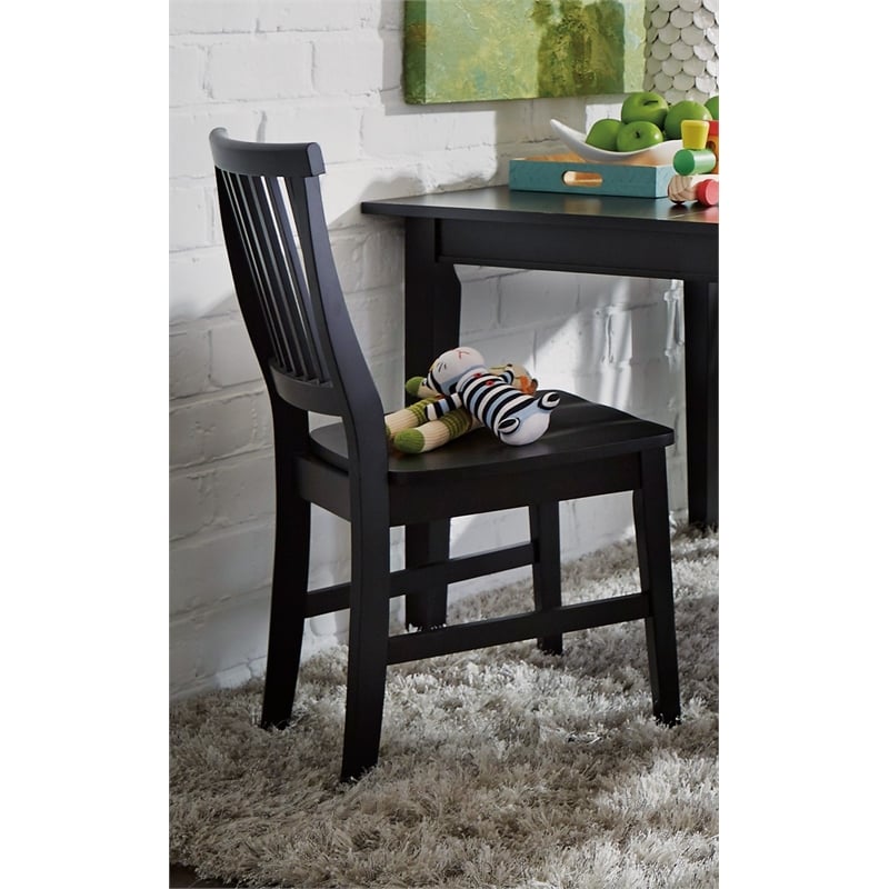 Homestyles Arts & Crafts Wood Dining Chair in Ebony (Set of 2)