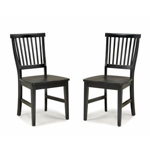 Homestyles Arts & Crafts Wood Dining Chair in Ebony (Set of 2)